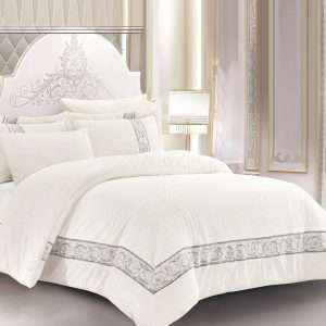 Super Soft Fuzzy Fur Elegant Rectangular Embossed Comforter Set, White