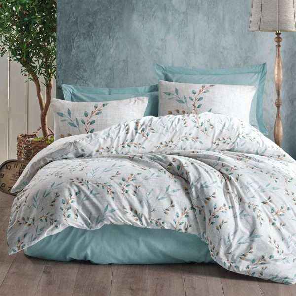 Duvet Cover Cotton 100% Floral Print Reversible 4-Pieces Set