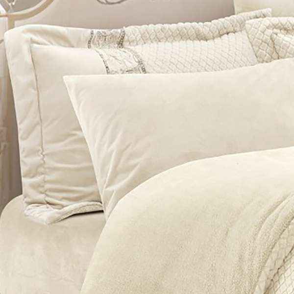 Super Soft Fuzzy Fur Elegant Rectangular Embossed Comforter Set, Creamy White