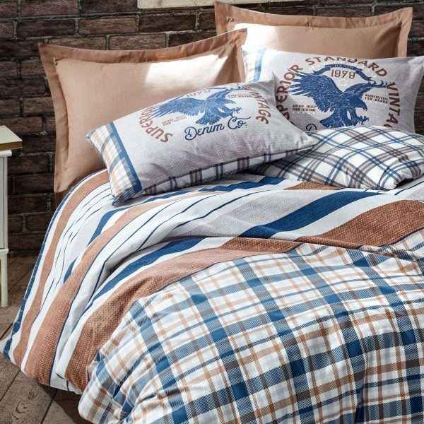 Duvet Cover Cotton 100% Reversible 4-Pieces Set (Queen Size)