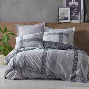 Black/Light Gray 100% Cotton Turkish Comforter