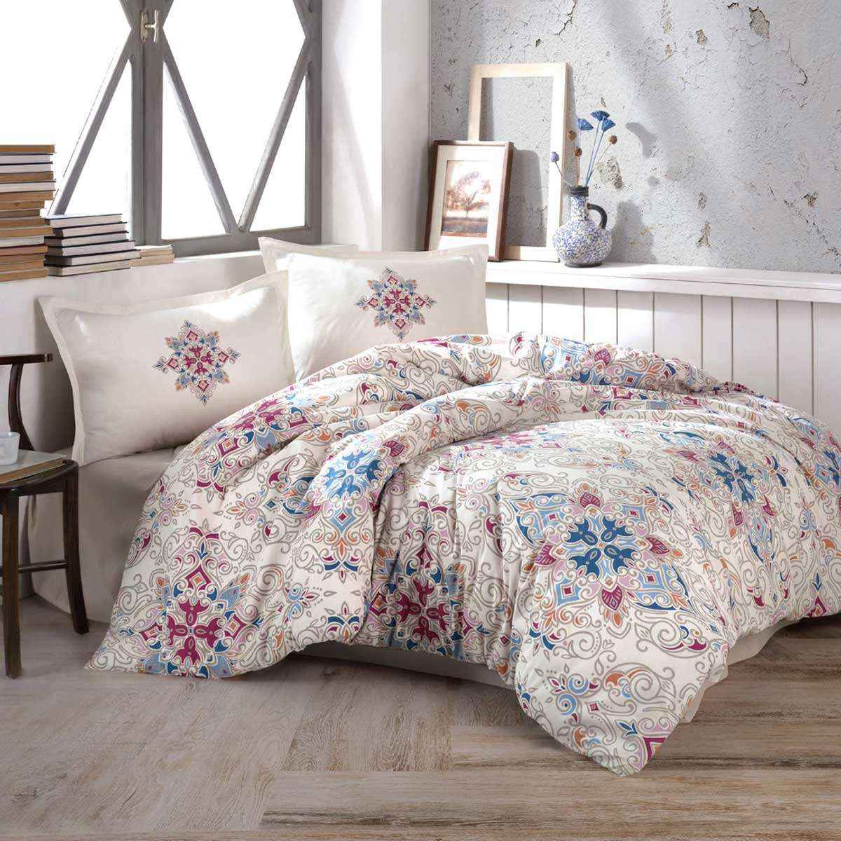 طقم لحاف صيفي بطبعات قطن تُركي مجوز 6 قطع