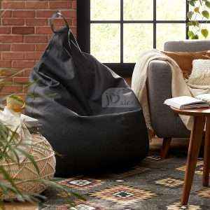 كرسي بين باج جلد، أسود