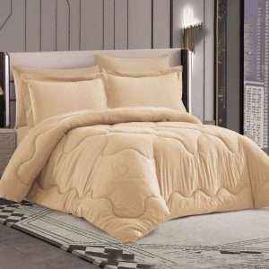 طقم لحاف فندقي مقلم، مفرد/ مفرد ونص 4- قطع