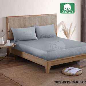 شرشف ®Ritz Carlton قُطن %100مطّاطي مفرد ونص(Twin Size) (قطعتين)