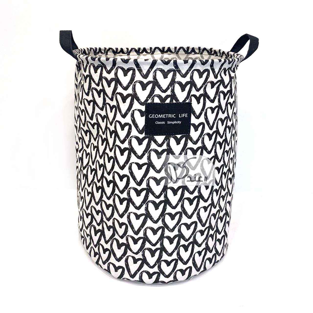 Waterproof Heart Print Laundry Basket - Karaz