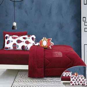 طقم لحاف مفرد شتوي مخمل بوجهين، خمري