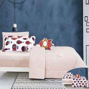 طقم لحاف مفرد شتوي مخمل بوجهين، آيفوري