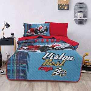 طقم لحاف مضغوط مفرد/ مفرد ونص 4 قطع، ولادي