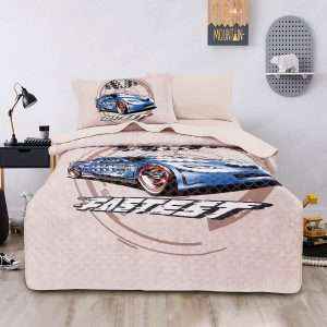 طقم لحاف مضغوط مفرد/ مفرد ونص 4 قطع، ولادي