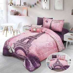 طقم لحاف مفرد شتوي مخمل للأطفال 5 قطع