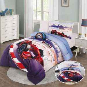 طقم لحاف مفرد شتوي مخمل للأطفال 5 قطع