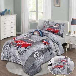 طقم لحاف مفرد شتوي مخمل للأطفال 5 قطع