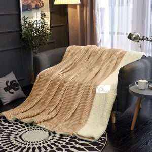 بطانية حجم مفرد خفيفة مُخمل وفرو