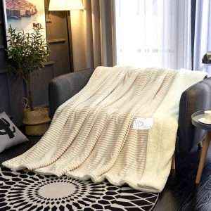 بطانية حجم مفرد خفيفة مُخمل وفرو