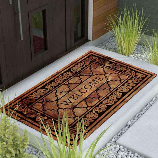 Rubber Tile Welcome Non-Slip Outdoor Door Mat