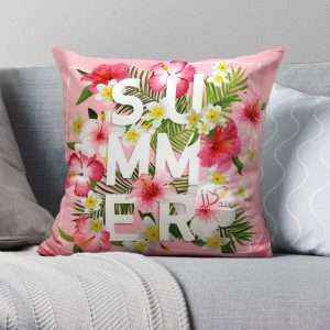 غطاء وسادة مُخمل بطبعات الزهور