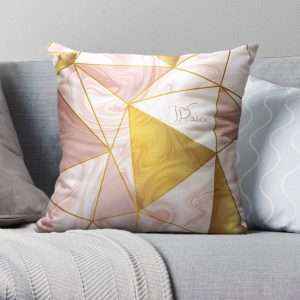 غطاء وسادة مُخمل بطبعات هندسية