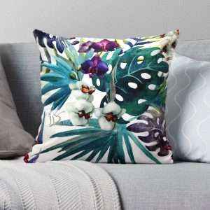 غطاء وسادة مُخمل برسومات فنية