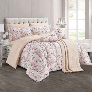 Floral Print Comforter King Size 9 Pieces Set