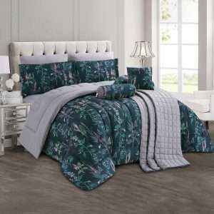 Floral Print Comforter King Size 9 Pieces Set