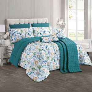 patterned Comforter King Size 9 Pieces Set