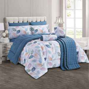patterned Comforter King Size 9 Pieces Set