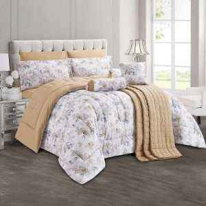 Floral Print Comforter King Size 9 Pieces Set