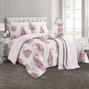 patterned Comforter King Size 9 Pieces Set