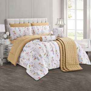 Floral Print Comforter King Size 9 Pieces Set