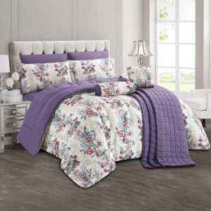 Floral Print Comforter King Size 9 Pieces Set