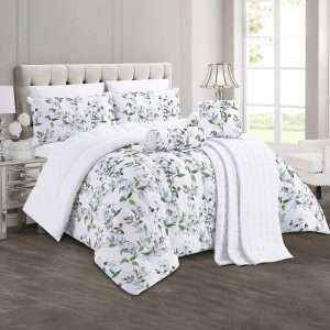 Floral Print Comforter King Size 9 Pieces Set