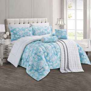 Floral Print Comforter King Size 9 Pieces Set