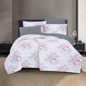 Floral Print Comforter Twin 4 Pieces Set