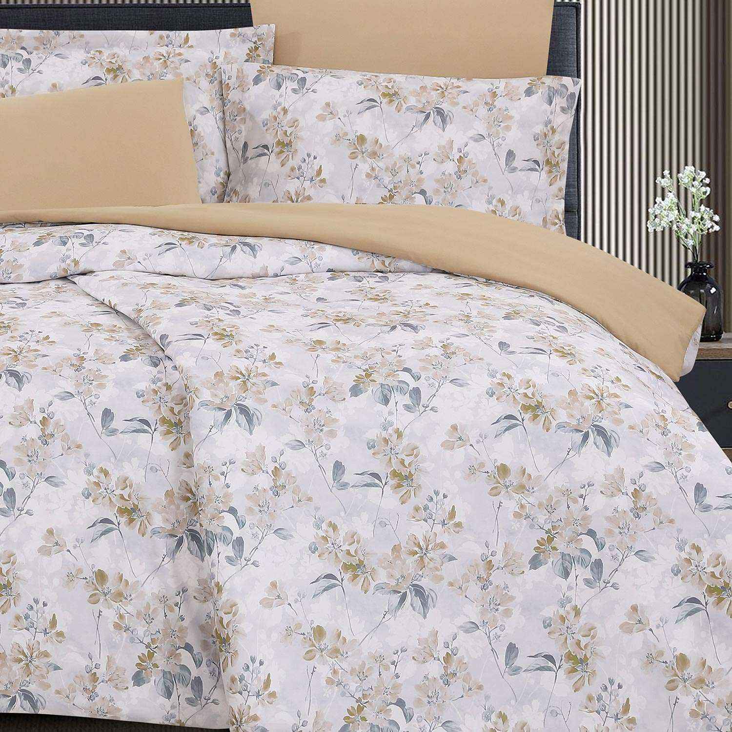 طقم لحاف مورد مفرد/مفرد ونص 4 قطع