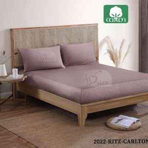 شرشف ®Ritz Carlton قُطن %100مطّاطي مفرد ونص(Twin Size) (قطعتين)