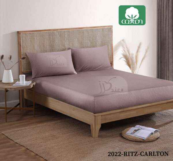 شرشف ®Ritz Carlton قُطن %100مطّاطي مجوز-عدد الخيوط ( 300T.C )