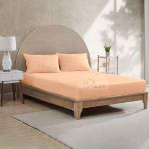 Striped Fitted Sheet Set Light Peach