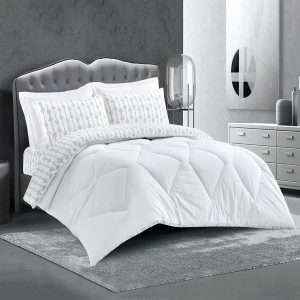 Contemporary 100% Cotton 4 Piece All Season Reversible Comforter Set
