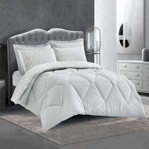 Contemporary 100% Cotton 4 Piece All Season, Reversible Comforter Set