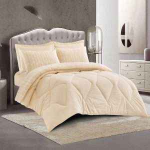Contemporary 100% Cotton 4 Piece All Season Reversible Comforter Set