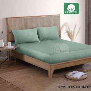 شرشف ®Ritz Carlton قُطن %100مطّاطي مفرد ونص(Twin Size) (قطعتين)