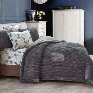 Fur Winter King Size Comforter 7 PCS Set, Gray
