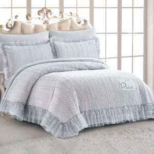 Fur Winter Embroidered King Size 6 PCS, Gray