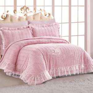 Fur Winter Embroidered Double 6 PCS, Pink