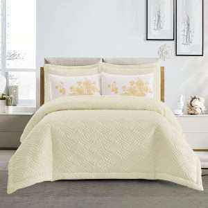 طقم لحاف بنمط مُطرز مجوز كينغ 6 قطع