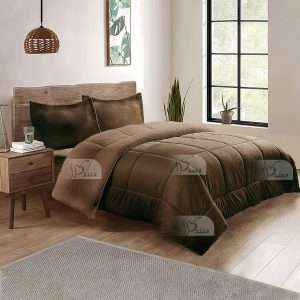 Sherpa-Cozy-Plush-Comforter Set ,Brown