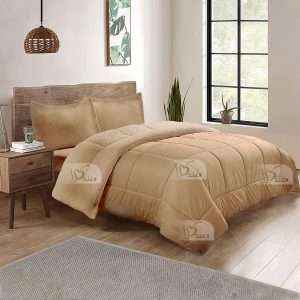 Sherpa-Cozy-Plush-Comforter Set, Cappuccino