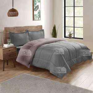 Sherpa-Cozy-Plush Set, Gray