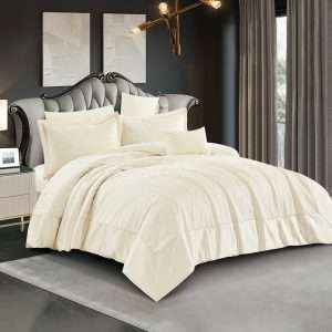 Jacquard Comforter Double 7-Piece Set, Creamy